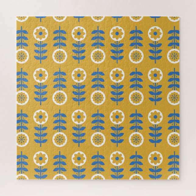 Puzzle Patrón de flores estilizadas escandinavas (Vertical)