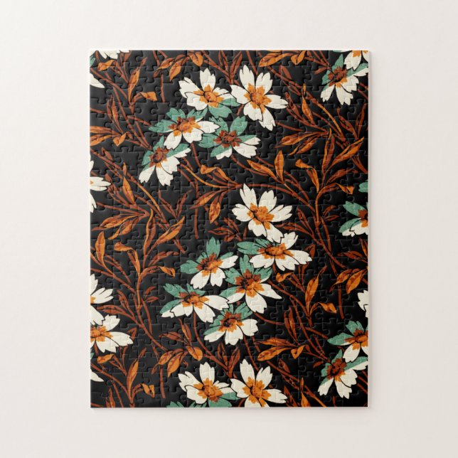 Puzzle Patrón de flores góticas Flor estética transparent (Vertical)