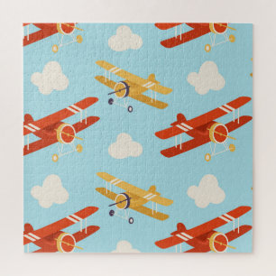 Puzzle Patrón de fondo de las nubes de los planos vintage