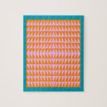 Puzzle Patrón de forma geométrica cúpula Naranja rosa Tur<br><div class="desc">Un diseño gráfico divertido y colorido en negrita de patrones geométricos de triángulo en colores brillantes de azul turquesa,  naranja y rosa.</div>