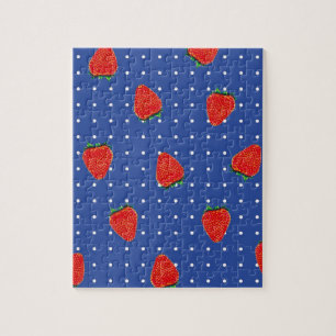Puzzle patrón de fresa con puntos