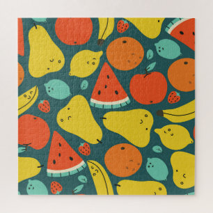 Puzzle Patrón de fruta tropical dibujado a mano