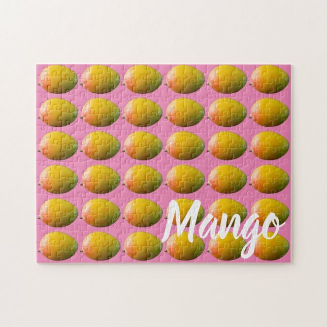 Puzzle Patrón de frutas de mango para vegetarianos y vega (Horizontal)