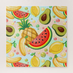 Puzzle Patrón de frutas de verano fresco