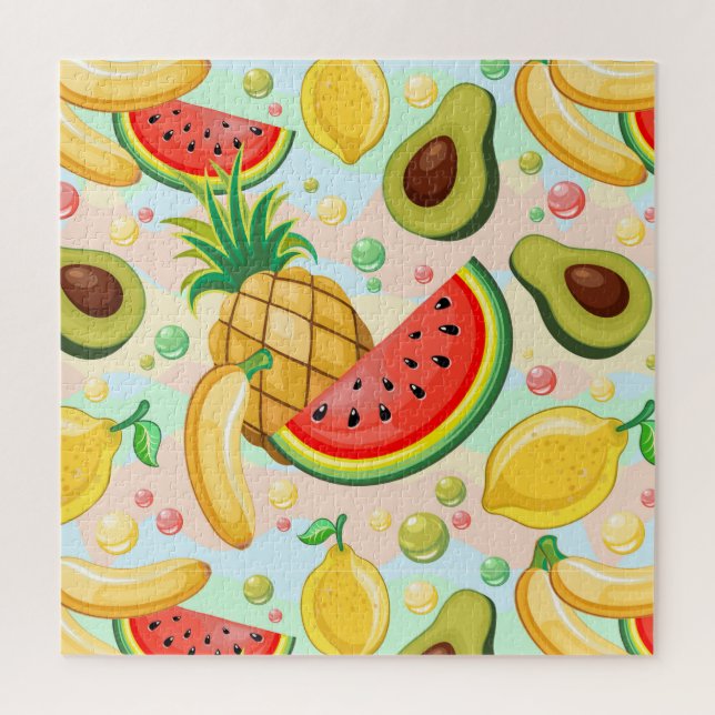 Puzzle Patrón de frutas de verano fresco (Vertical)