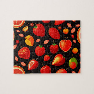 Puzzle Patrón de frutas rojas