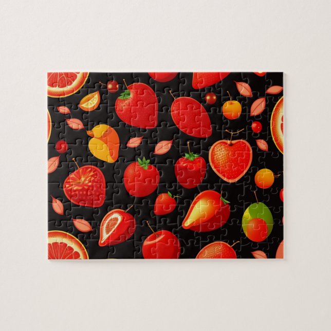 Puzzle Patrón de frutas rojas (Horizontal)