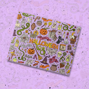 Puzzle Patrón de garabatos de Halloween adorable