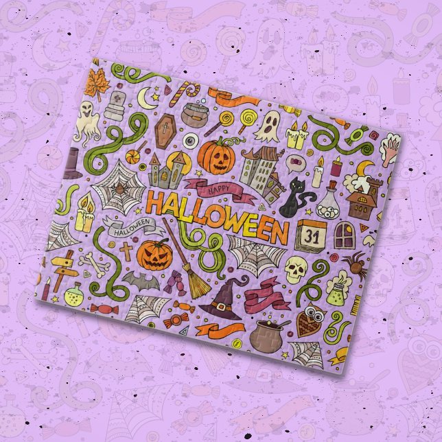 Puzzle Patrón de garabatos de Halloween adorable (Subido por el creador)