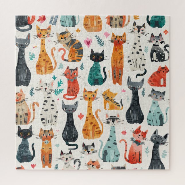 Puzzle Patrón de gatitos (Vertical)
