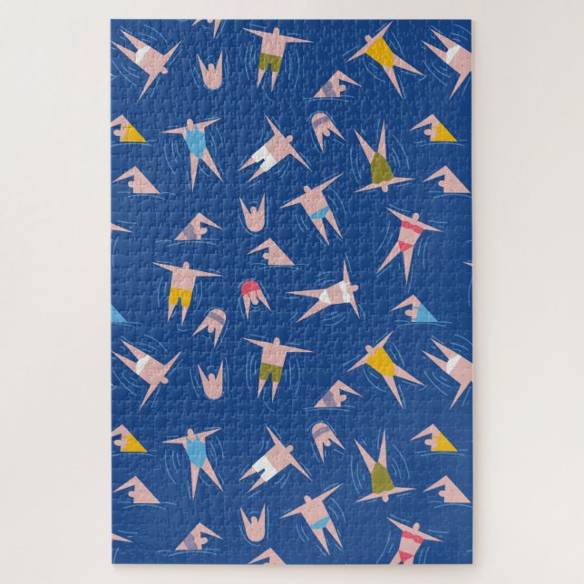 Puzzle Patrón de gente de baño (Vertical)