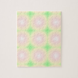 Puzzle Patrón de gradiente óptico 3D blanco Rosa verde pá