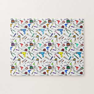Puzzle Patrón de herramientas de diversión y Ilustracio