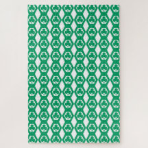 Patrón de hexágono blanco verde trébol