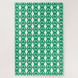 Puzzle Patrón de hexágono blanco verde trébol