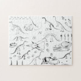 Puzzle Patrón de huesos fósiles de dinosaurios