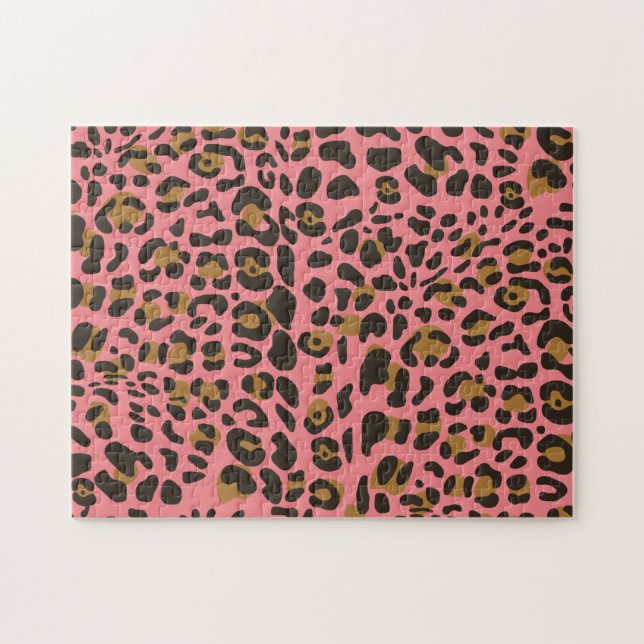 Puzzle Patrón de impresión animal de leopardo jaguar (Horizontal)