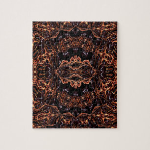 Puzzle Patrón de incendio fractal psicodélico