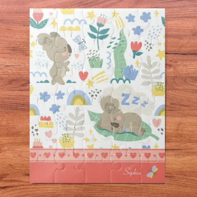 Puzzle Patrón de Koala lindo con nombre de niña pequeña e (Subido por el creador)