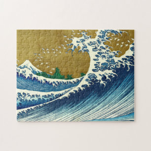 Puzzle Patrón de la Gran Ola de Hokusai: Arte Ukiyo-e Jap