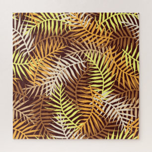 Puzzle Patrón de la naturaleza de la hoja tropical de hoj