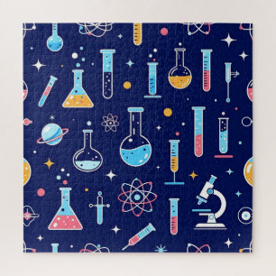 Puzzle Patrón de laboratorio de ciencias colorido y moder