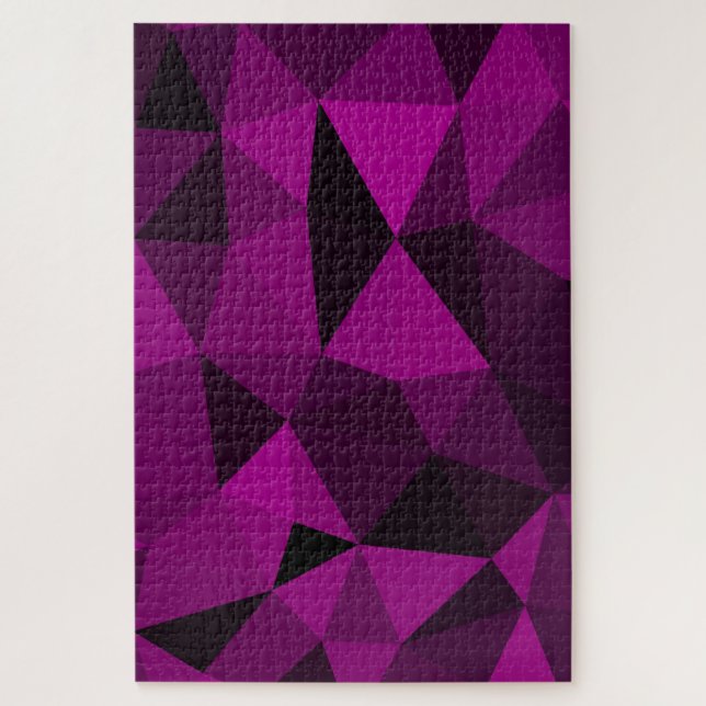 Puzzle Patrón de malla geométrica negra rosa (Vertical)
