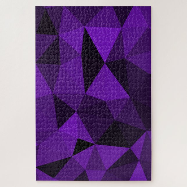 Puzzle Patrón de malla geométrica negro morado (Vertical)