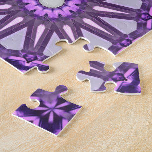 Puzzle Patrón de Mandala del volante de rosca azul púrpur