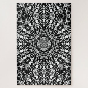 Puzzle Patrón de Mandala en Blanco y Negro