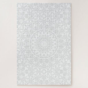 Puzzle Patrón de Mandala Minimalista Blanco sobre Blanco