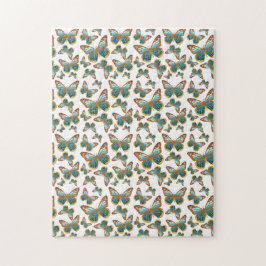 Puzzle Patrón de mariposa de gradiente azul