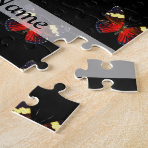 Puzzle Patrón de mariposa roja y negra