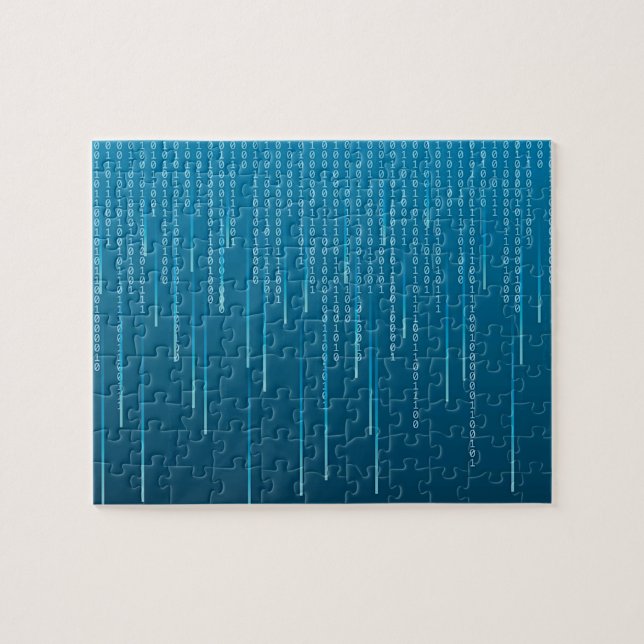 Puzzle Patrón de matriz en Blue Challenging (Horizontal)