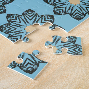 Puzzle Patrón de Medallón Floral Geométrico Angustiado