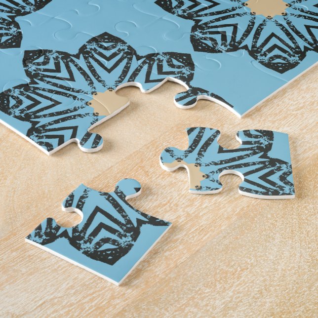 Puzzle Patrón de Medallón Floral Geométrico Angustiado (Lado)