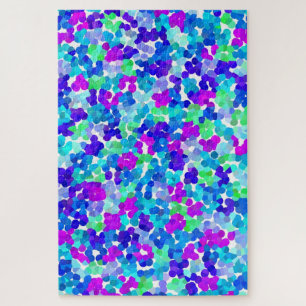 Puzzle Patrón de meñiques violeta aqua azul lindo