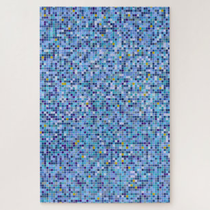 Puzzle Patrón de mosaico cuadrado de tonos azules