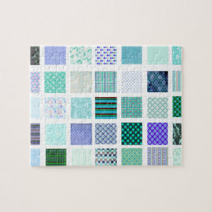 Puzzle Patrón de mosaico de cuadrados azules