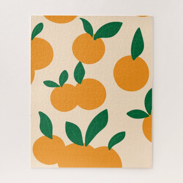 Puzzle Patrón de naranjas de frutas cítricas con estilo m (Vertical)