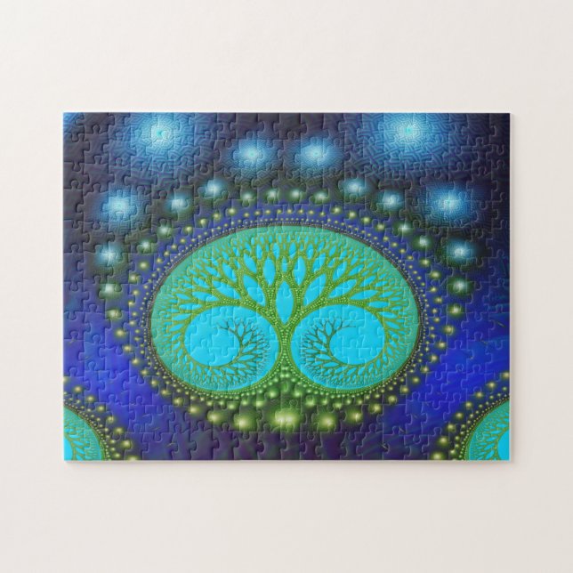 Puzzle Patrón de naturaleza forestal celestial Resumen de (Horizontal)