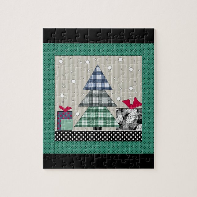 Puzzle patrón de navidades, aplicable, año nuevo, navidad (Vertical)