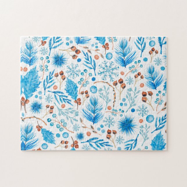 Puzzle Patrón de Navidades azules (Horizontal)
