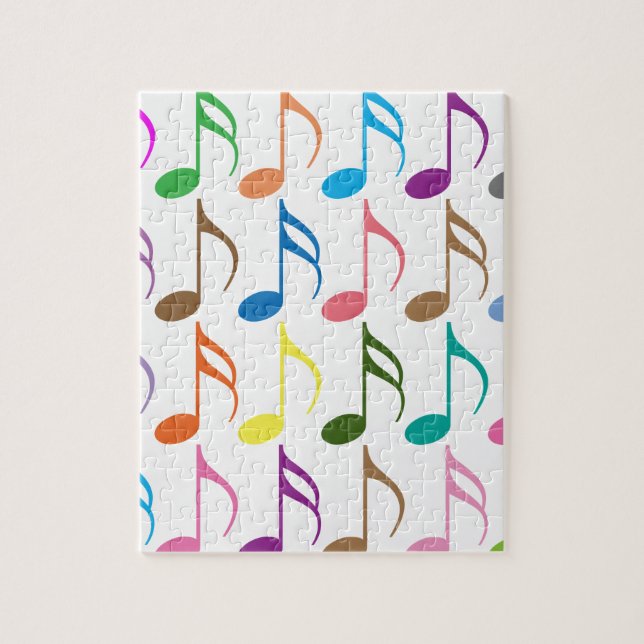 Puzzle Patrón de notas musicales coloridas (Vertical)