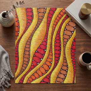 Puzzle Patrón de onda orgánico de terracota boho cálido