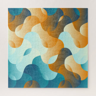 Puzzle Patrón de ondas de cosecha, azul y marrón.