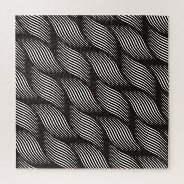 Puzzle Patrón de ondas, textura vintage de moda. (Vertical)