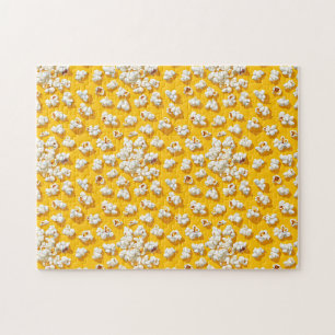 Puzzle Patrón de palomitas en fondo amarillo