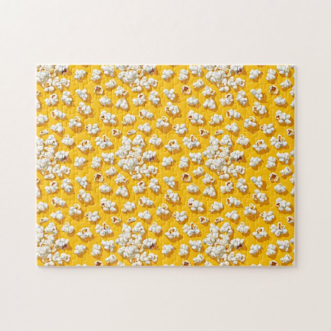 Puzzle Patrón de palomitas en fondo amarillo (Horizontal)