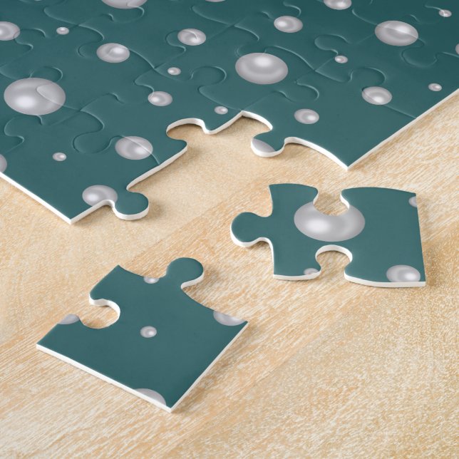 Puzzle Patrón de perla en fondo azul teal transformador (Lado)